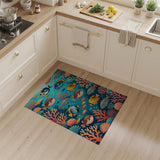 Coastal Beach Vibrant Coral Reef Fish Area Rug