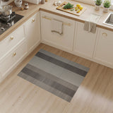 Beige Grey Vertical Striped Woven Area Rug