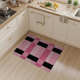 ODIKA Washable Pink and Black Plaid Area Rug - Low Pile, Non-Slip & Pet Friendly