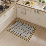 Brown and Tan Geometric Lattice Brown Tan Area Rug