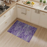 Purple Striped Geometric Area Rug