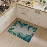 Palm Teal Palm Frond Coastal Area Rug
