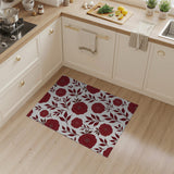 Red Vintage Red Floral Pattern Area Rug