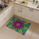 Multi-color and Patterns Vibrant Teal Mandala Area Rug