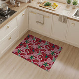 Vibrant Red Pepper Fruit Pattern Area Rug