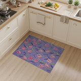 Floral Vintage Purple Pink Tulip Floral Area Rug