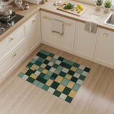 Teal Green Geometric Patchwork Area Rug