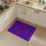 Vibrant Pink Blue Swirling Paisley Area Rug