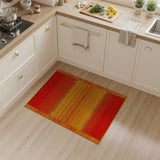 Bold Red-Orange Gradient Geometric Rug