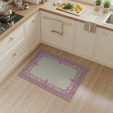 Ornate Pink Ornate Pink Floral Border Area Rug