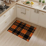 Fiery Orange Black Plaid Area Rug