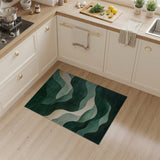 Emerald Waves Abstract Area Rug