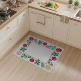 Coastal Frond Shell Red Border Area Rug
