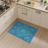 Blue and Teal Boho Chic Teal Mandala Boho Area Rug