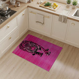 Bold Pink Tiger Silhouette Area Rug