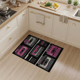 Retro Pink Cassette Tape Area Rug