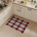 Red Plaid Checkered Rustic Farmhouse Area Rug