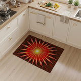 Radiant Red Starburst Geometric Area Rug