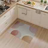 Blush Pink Overlapping Circles Abstract Area Rug