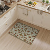Cream Red Floral Persian Area Rug with Bees