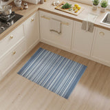 Navy Blue Striped Coastal Washable Area Rug