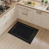 Black Gold Bordered Area Rug