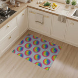 Vibrant Rainbow Circle Geometric Area Rug