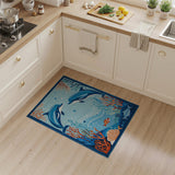 Playful Dolphins Underwater Area Rug