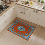 Traditional Persian Vibrant Orange Persian Medallion Area Rug