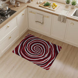 Hypnotic Red Spiral Vortex Area Rug