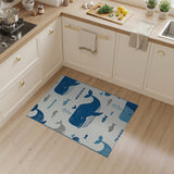 Playful Blue Whale Ocean Kids Area Rug