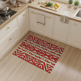 Bold Red Geometric Heritage Tribal Rug