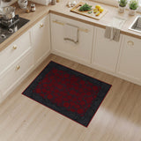 Red Rose Floral Vintage Area Rug