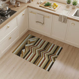 Brown Tan Geometric Mountain Stripe Rug