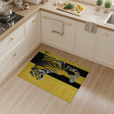 Bold Yellow Tiger Geometric Area Rug