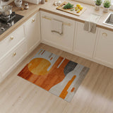 Modern Orange Sun Geometric Area Rug