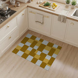 Tan Brown Geometric Block Area Rug