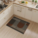 Modern Geometric Orange Grey Area Rug