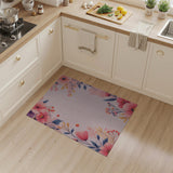 Blush Pink Hibiscus Floral Area Rug