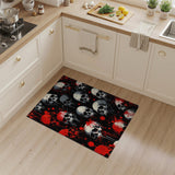 Red Skull Blood Splatter Washable Area Rug