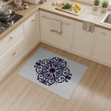 Navy Pink Ornate Mandala Area Rug