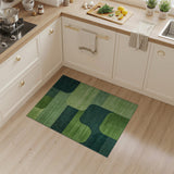 Green Geometric Overlap Area Rug