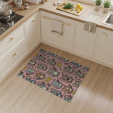 Cute Cartoon Mice with Flowers Cheese Pink Rug