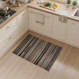Brown Tan Striped Geometric Area Rug