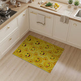 Cheerful Yellow Smiley Faces Daisy Area Rug