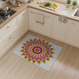 Vibrant Yellow Red Mandala Area Rug