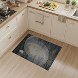 Gold Stars Crescent Moon Night Sky Rug