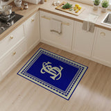 Navy Blue BRL Monogram Rug with Tribal Borders
