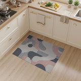 Abstract Geometric Grey Pink Area Rug