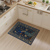Majestic Peacock Floral Navy Persian Rug